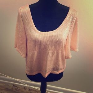 Free People Sequin Long Croptop